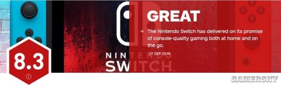 IGN重评Switch给出8.3分，兑现家用和便携承诺